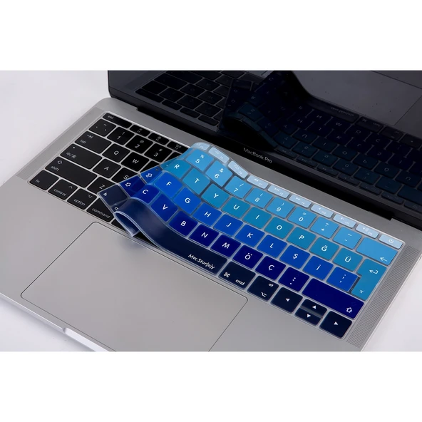 MacBook Pro 13 A1708 12 A1534 Türkçe Klavyeli Ombre Silikon Koruyucu Ultra İnce Kılıf ürün görseli 1