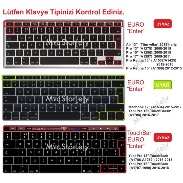 Macbook Pro Klavye Koruyucu Türkçe Q 13inç A1708 - 12inç A1534 ile Uyumlu R.Powder - 2