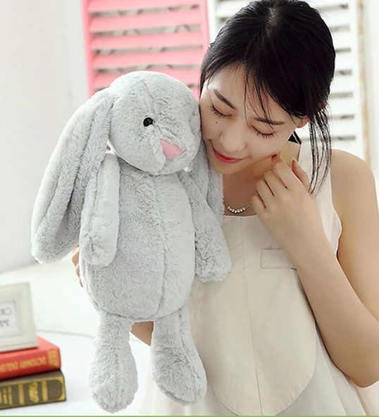 HEDİYELİ- Uyku Arkadaşım Uzun Kulak Bunny Peluş Tavşan 65 cm - 6
