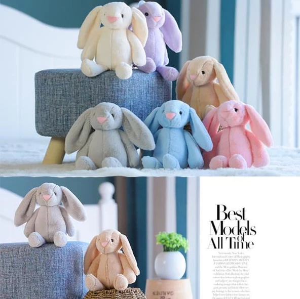 HEDİYELİ- Uyku Arkadaşım Uzun Kulak Bunny Peluş Tavşan 65 cm