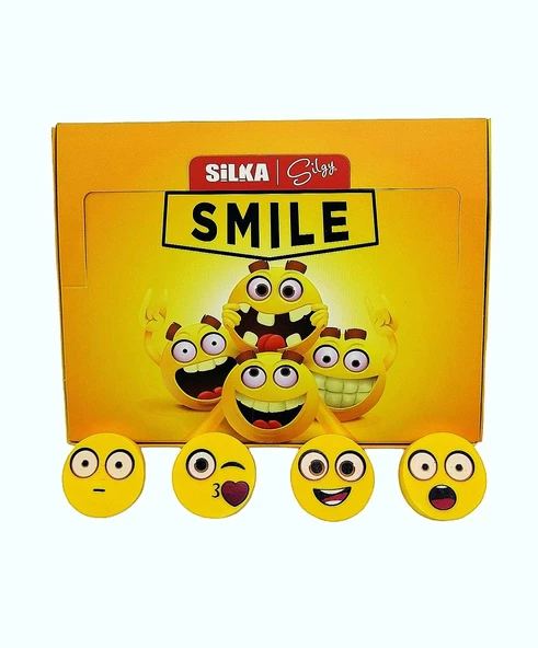 Silka Smile Emojili Silgi  4'lü Set