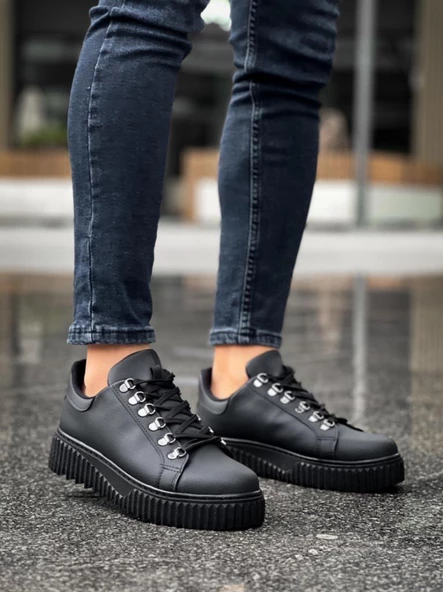 BA0505 Çengel Bağcıklı Siyah Tabanlı Günlük Ayakkabı ürün görseli 1