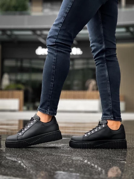 BA0505 Çengel Bağcıklı Siyah Tabanlı Günlük Ayakkabı - Resim 3