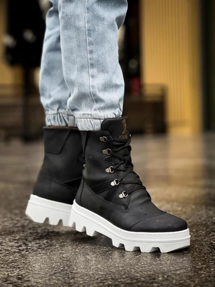 Erkek Spor Bot B14 Siyah (Beyaz Taban) - Resim 5