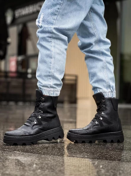 Erkek Spor Bot B14 Siyah (Siyah Taban) - Resim 4