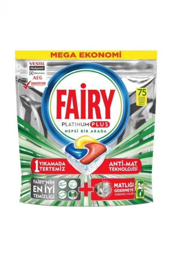 Fairy Platinum Plus 75 Yıkama Bulaşık Makinesi Deterjanı Kapsülü