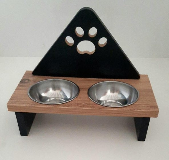 Ahşap Kedi evi Ve Ahşap  mama kabı seti - 7