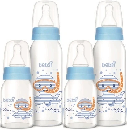 Bebsi Cam Biberon Seti Mavi (250ML+125ML) (2 Li Set)