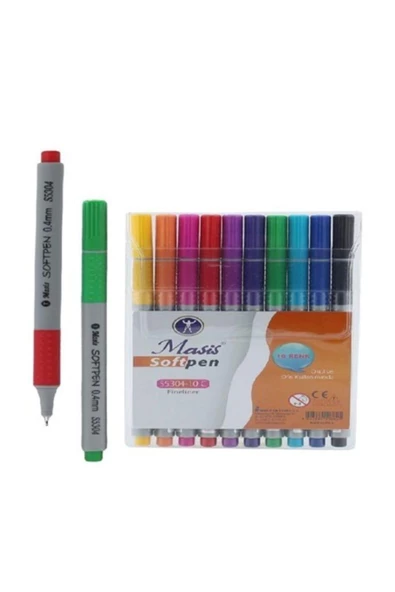 Masis Fineliner Softpen Kalem 10 Renk - Resim 2