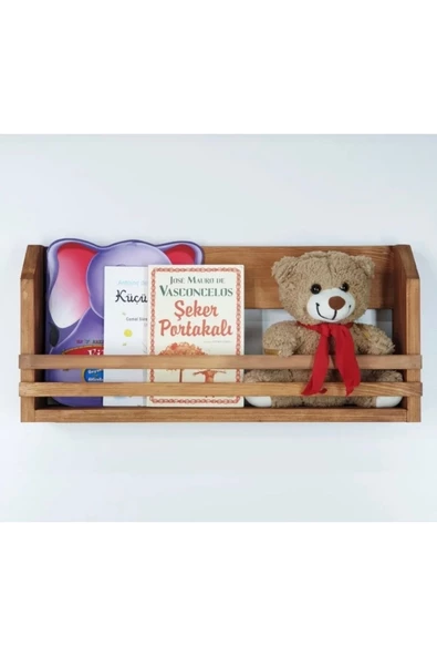 Montessori Duvar Rafı Kitaplık Dekoratif Doğal - 3