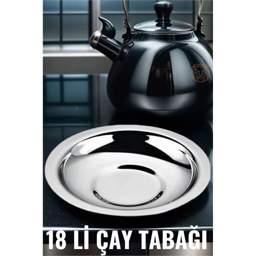 18 li Metal Çay Tabağı Veneta Design Seti