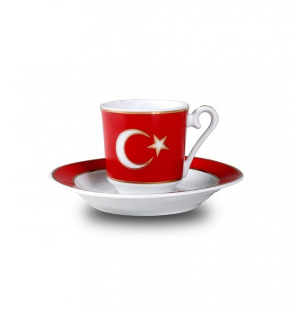 Kütahya Porselen El Yapımı Ay Yıldız Türk Kahve Takımı - 2