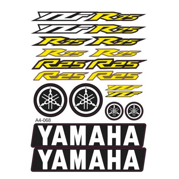 Yamaha YZF R25 Sticker Yazı Seti Sarı