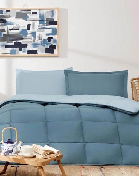 Özdilek %100 Pamuk (Çarşafı Lastikli) Çift Kişilik Yatak Seti-Colourist Maldiv Aqua