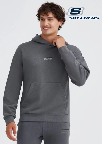 Skechers M Essential Hoodie Sweatshirt S232232-040 Kapüşonlu Erkek Sweatshirt