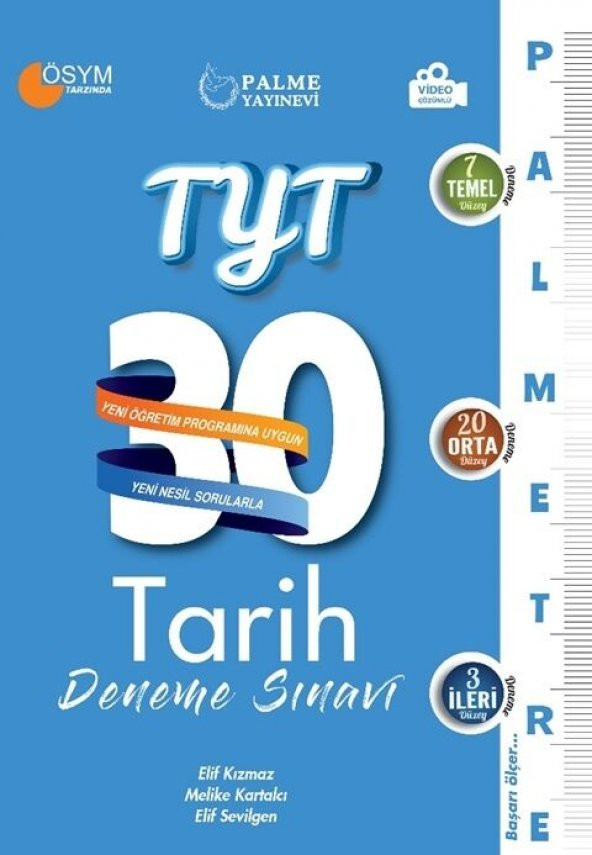 YKS TYT Tarih 30 Deneme Sınavı Palmetre