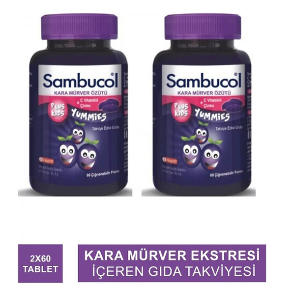 Sambucol Plus Kids Yummies 60 Tablet 2'li