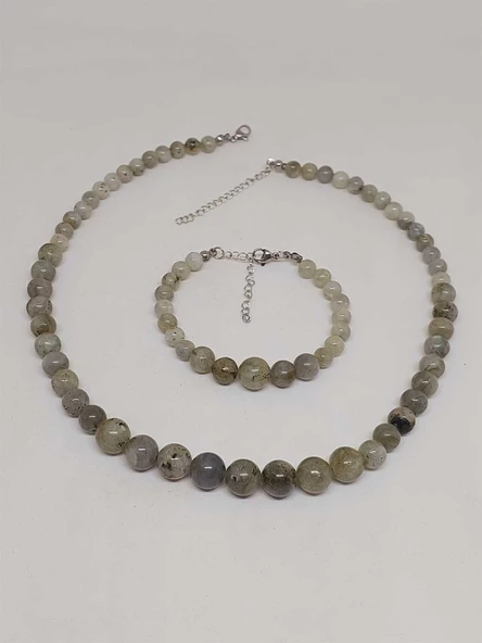 Galaksi Serisi Labradorit Taşı Kolye & Bileklik Seti - Resim 7