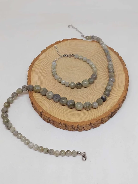 Galaksi Serisi Labradorit Taşı Kolye & Bileklik Seti - Resim 5