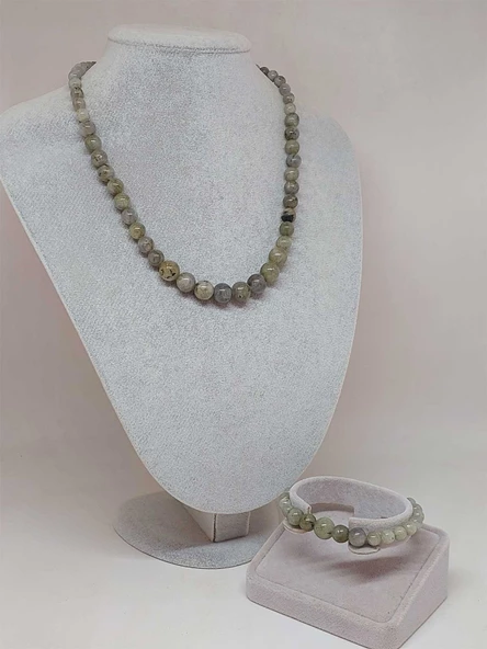 Galaksi Serisi Labradorit Taşı Kolye & Bileklik Seti - Resim 2