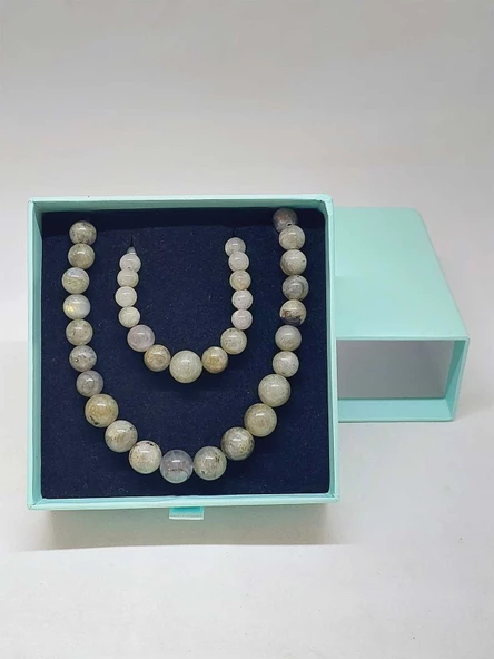 Galaksi Serisi Labradorit Taşı Kolye & Bileklik Seti - Resim 6