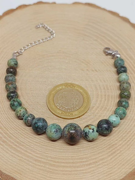 Galaksi Serisi Afrika Turkuaz Taşı Tasarım Bileklik - Resim 3