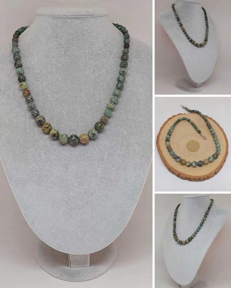 Galaksi Serisi Afrika Turkuaz Taşı Tasarım Kolye ürün görseli