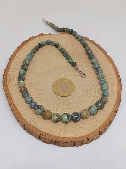 Galaksi Serisi Afrika Turkuaz Taşı Tasarım Kolye - Resim 3