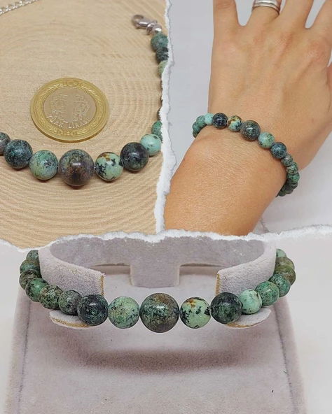 Galaksi Serisi Afrika Turkuaz Taşı Tasarım Bileklik ürün görseli