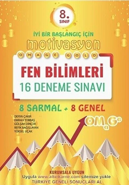 Omage 8.Sınıf Omage Gold Motivasyon Fen Bilimleri 16 Deneme Sınavı (8 Sarmal + 8 Genel)