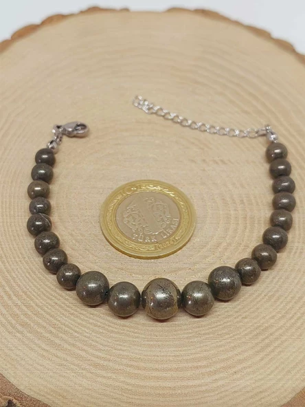 Galaksi Serisi Pirit Taşı Tasarım Bileklik - Resim 3