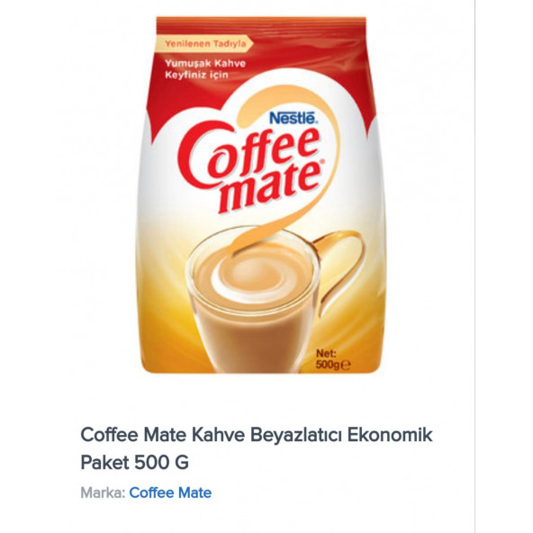 Coffee Mate Kahve Beyazlatıcı Ekonomik Paket 500 Gr