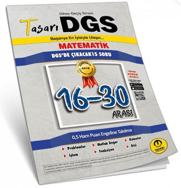Tasarı DGS Matematik 16 30 Arası Garanti Soru Kitapçığı