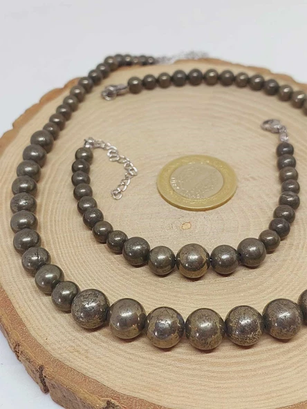 Galaksi Serisi Pirit Taşı Kolye & Bileklik Seti - Resim 4