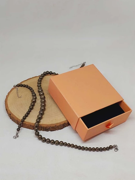 Galaksi Serisi Pirit Taşı Kolye & Bileklik Seti - Resim 3