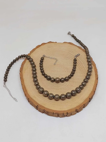 Galaksi Serisi Pirit Taşı Kolye & Bileklik Seti - Resim 5