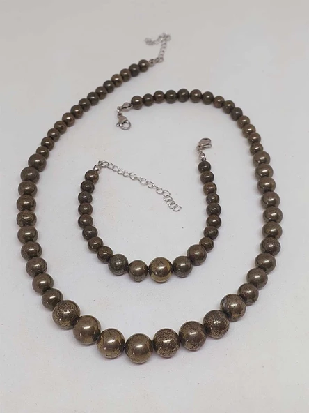 Galaksi Serisi Pirit Taşı Kolye & Bileklik Seti - Resim 7