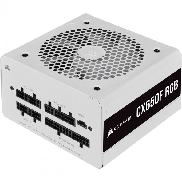 CORSAIR CP-9020226-EU CX650F 650W TAM MODULER 80PLUS BRONZE RGB GUC KAYNAGI BEYAZ - 2