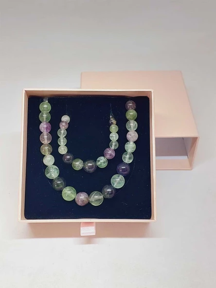 Galaksi Serisi Florit Taşı Kolye & Bileklik Seti - Resim 5