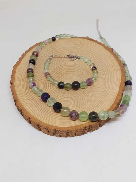 Galaksi Serisi Florit Taşı Kolye & Bileklik Seti - Resim 6