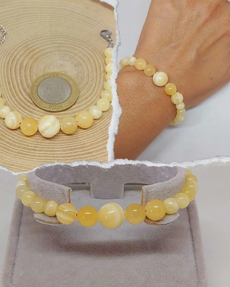 Galaksi Serisi Kalsit Taşı Tasarım Bileklik ürün görseli