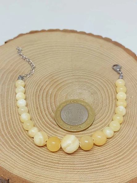 Galaksi Serisi Kalsit Taşı Tasarım Bileklik - Resim 3