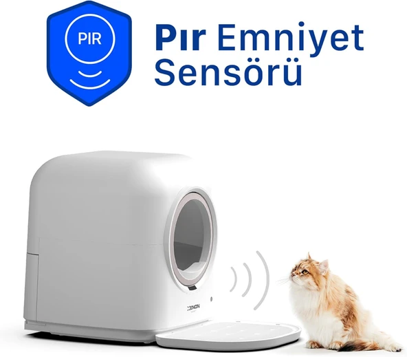 Xenon Smart Akıllı Otomatik Kedi Tuvaleti 60L Koku ve UV Sterilizasyonu Mobil App ile Kontrollü Kum Kabı X8620 - 3