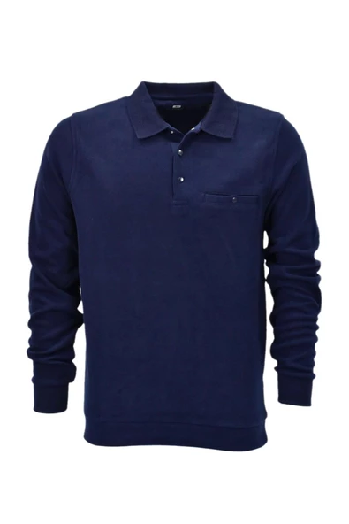 Erkek Polo Yaka Cepli Sweatshirt  6857 BGL-ST04024 - Resim 3