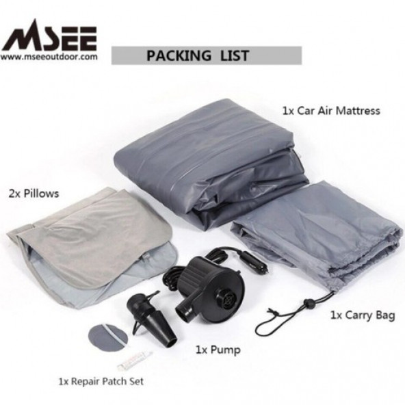 Araç İçi Havalı Şişme Yatak Gri - 2