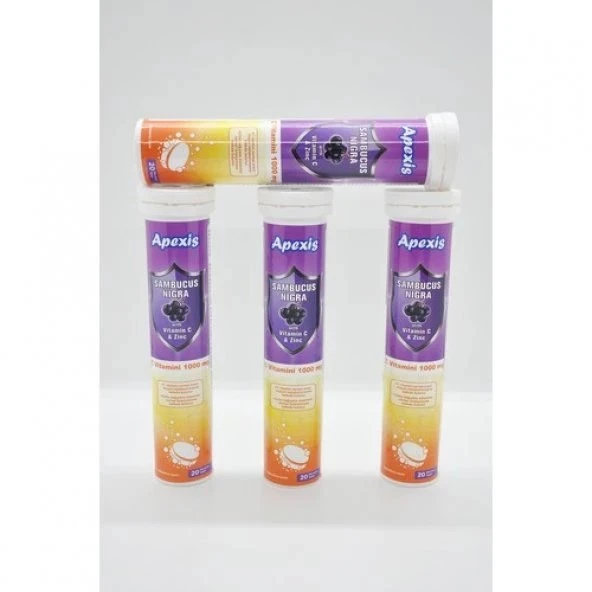 Apexis Sambucus Nigra Vitamin C 1000 mg 20 Tablet 4 Adet ürün görseli 1
