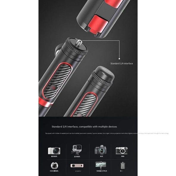 Valkyrie 360 Bluetooth Telefon Tutucu Bluetooth Selfi Çubuğu - 4