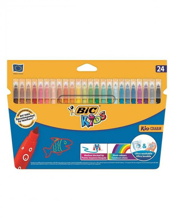 Bic Kids Keçeli Boya Kalemi Ultra Yıkanabilir 24lü