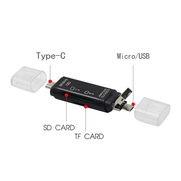 Valkyrie OTG Type C & Micro USB & USB 3in1 Kart Okuyucu USB2.0 - 2