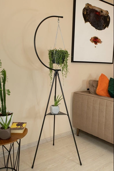 Dekoratif Metal Çiçeklik Saksı Askısı Dekoratif Saksılık - Resim 5